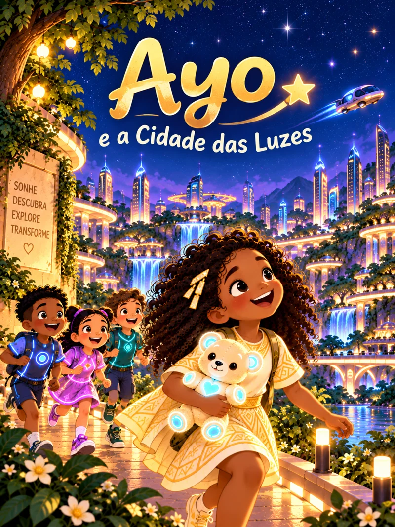 Capa do livro Ayo e a Cidade das Luzes.